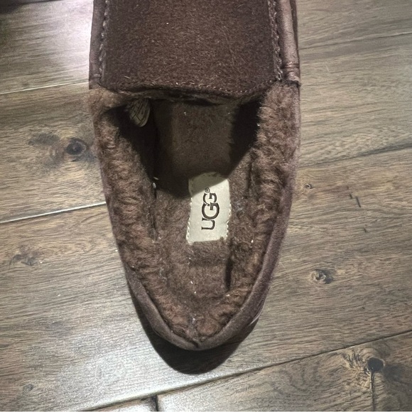 UGG Ascot‎ Suede Wool Slippers Chocolate Brown UGGPure Lined 3233 Men 7 - Picture 2 of 5